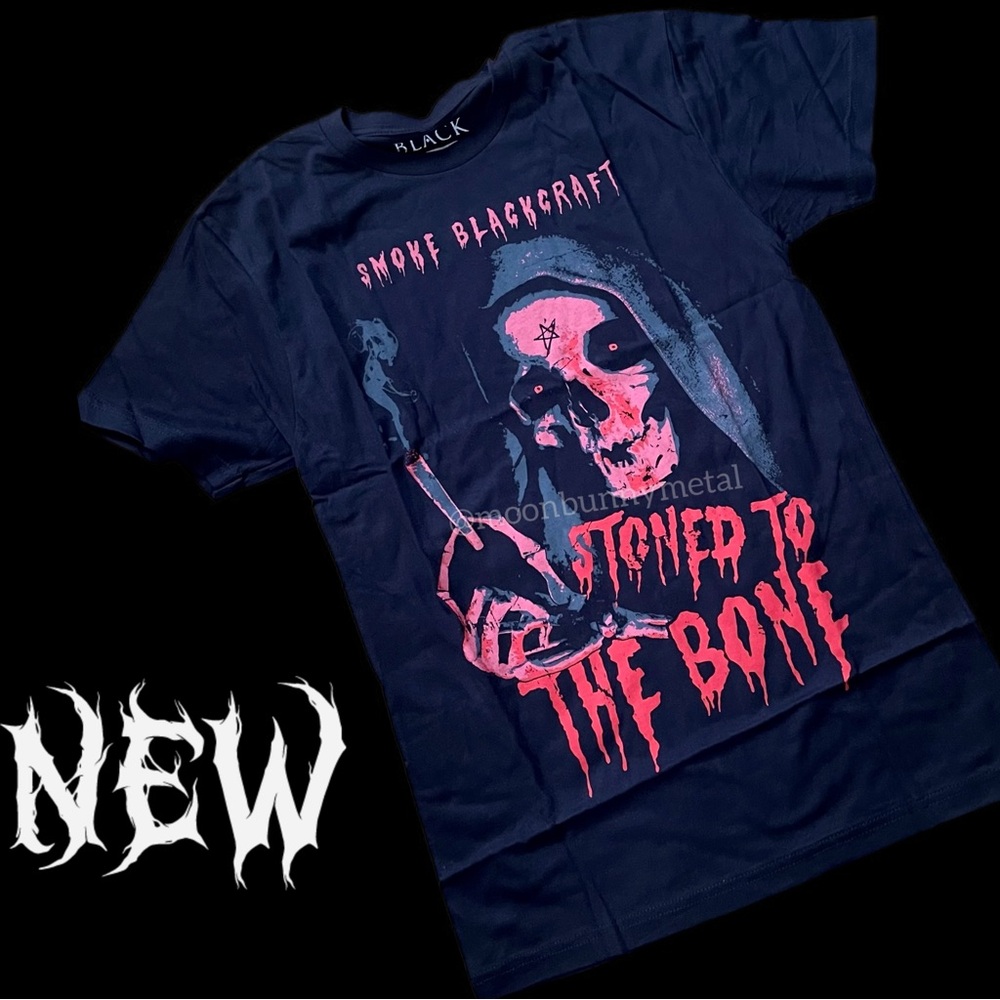 NEW Blackcraft Cult  Smoke Blackcraft reaper cloaked smoking skeleton graphic S